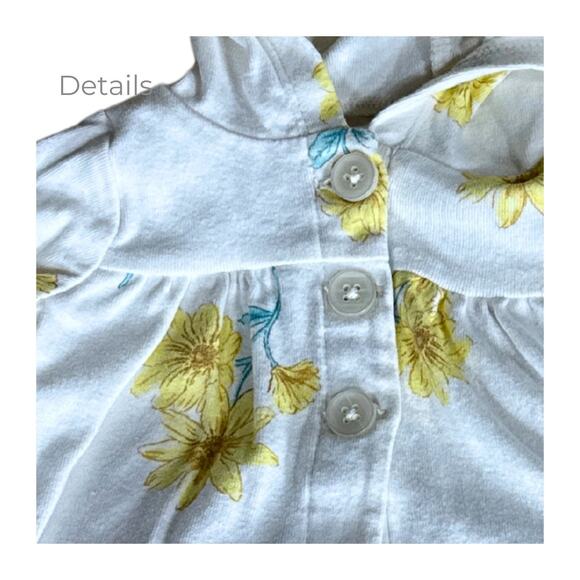 Carter’s Baby Girl Floral Hoodie Jacket White/Yellow/Blue Size 3M - Picture 3 of 5